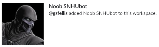 Noob SNHUbot has been added